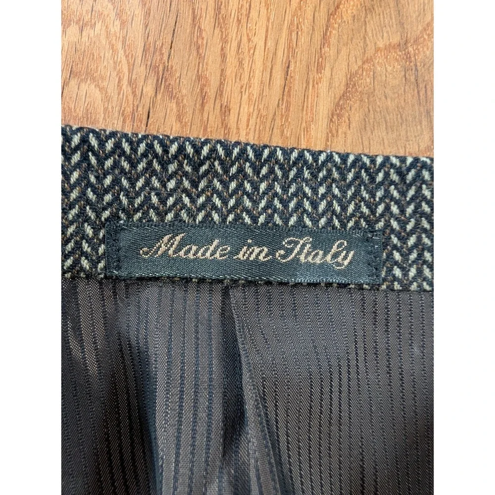 Pal Zileri 56L EU (46L US) Sport‎ Coat Brown Herringbone Virgin Wool Made Italy
